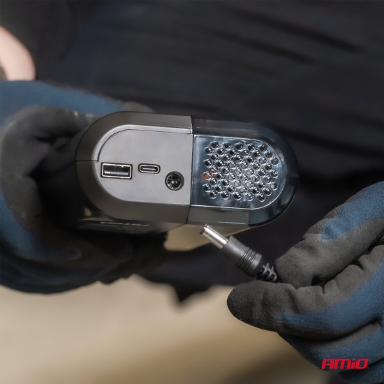 ΚΟΜΠΡΕΣΕΡ ΑΕΡΑ ΕΠΑΝΑΦΟΡΤΙΖΟΜΕΝΟ 12V & USB-C 10BAR 150PSI 20L/MIN 40W AMIO 1ΤΕΜ. 