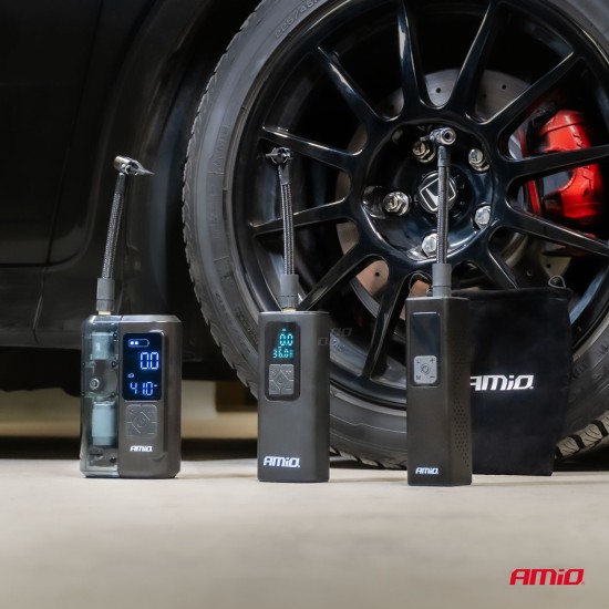ΚΟΜΠΡΕΣΕΡ ΑΕΡΑ ΕΠΑΝΑΦΟΡΤΙΖΟΜΕΝΟ 12V & USB-C 10BAR 150PSI 20L/MIN 40W AMIO 1ΤΕΜ. 