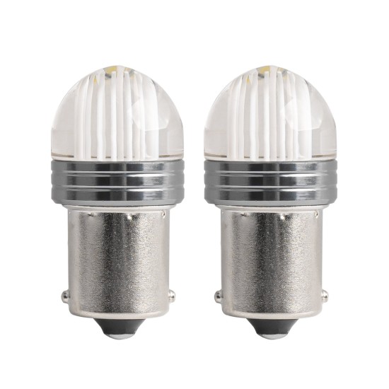 ΛΑΜΠΑΚΙΑ LED P21W 12V 6.000K 500lm 9SMD x 2835 ΜΟΝΟΠΟΛΙΚΑ AMIO - 2ΤΕΜ. Με Κάλυκα