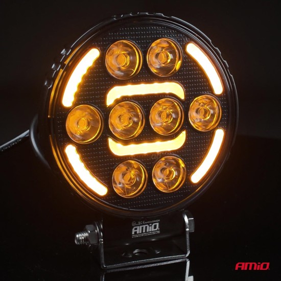 Amio - Προβολέας Εργασίας LED AWL80 SPOT 48W 2400lm με Λευκό + Κίτρινο φώς προειδοποίησης  9/36V - 1 τεμ. (04424/AM)