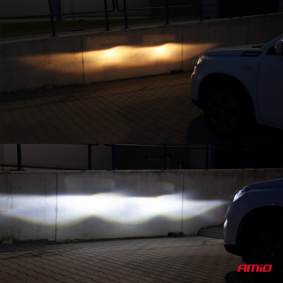 Amio - Λάμπες LED HB4 9006 τύπου 4Size Series τάση λειτουργίας 12/24V απόδοσης 38W για Επιβατικά Αυτοκίνητα και Φορτηγά - 2 τεμ. (02847/AM)