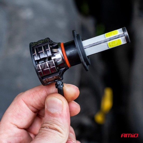 Amio - Λάμπες LED HB4 9006 τύπου 4Size Series τάση λειτουργίας 12/24V απόδοσης 38W για Επιβατικά Αυτοκίνητα και Φορτηγά - 2 τεμ. (02847/AM)