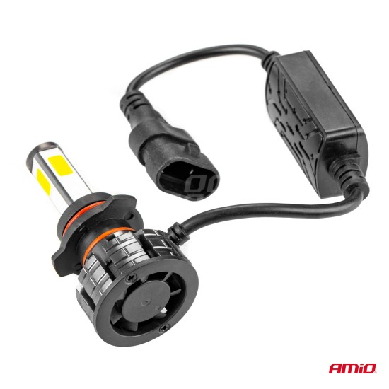Amio - Λάμπες LED HB4 9006 τύπου 4Size Series τάση λειτουργίας 12/24V απόδοσης 38W για Επιβατικά Αυτοκίνητα και Φορτηγά - 2 τεμ. (02847/AM)