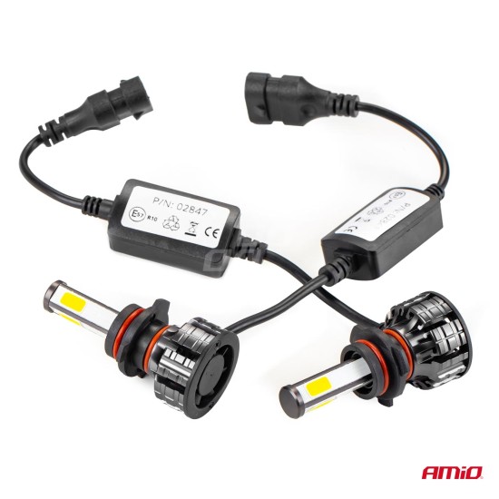 Amio - Λάμπες LED HB4 9006 τύπου 4Size Series τάση λειτουργίας 12/24V απόδοσης 38W για Επιβατικά Αυτοκίνητα και Φορτηγά - 2 τεμ. (02847/AM)