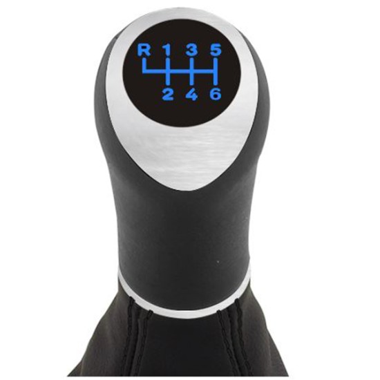 ΠΟΜΟΛΟ ΤΑΧΥΤΗΤΩΝ ΜΕ ΕΝΔΕΙΞΗ 6 ΤΑΧΥΤΗΤΩΝ ΜΠΛΕ LED ΜΕ ΜΑΥΡΗ ΦΟΥΣΚΑ ΤΑΧΥΤΗΤΩΝ ΓΙΑ OPEL CORSA D / ADAM - 1 τεμ. Μαρκέ Πόμολα Φούσκες Ταχυτήτων