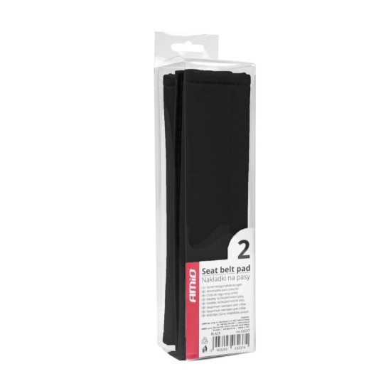 ΜΑΞΙΛΑΡΑΚΙΑ ΖΩΝΗΣ ΣΕ ΜΑΥΡΟ ΧΡΩΜΑ 22x6cm ΜΕ VELCRO ΑMiO - 2 TEM. Μαξιλαράκια Ζώνης Ασφαλείας