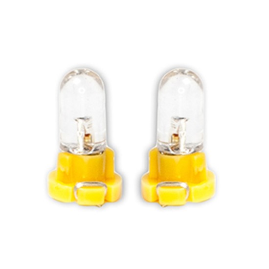 ΛΑΜΠΑΚΙΑ LED T3 12V LED 6.000K ΚΙΤΡΙΝΟ ΦΩΣ 8mm DGA - 2ΤΕΜ. Με Κάλυκα