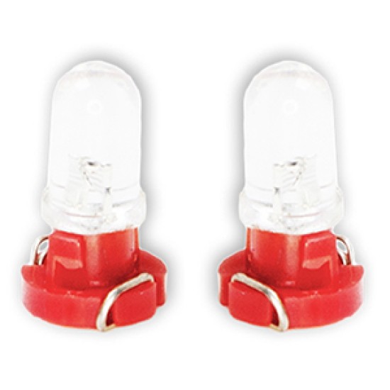 ΛΑΜΠΑΚΙΑ LED T3 12V LED 6.000K ΚΟΚΚΙΝΟ ΦΩΣ 8mm DGA - 2ΤΕΜ. Με Κάλυκα