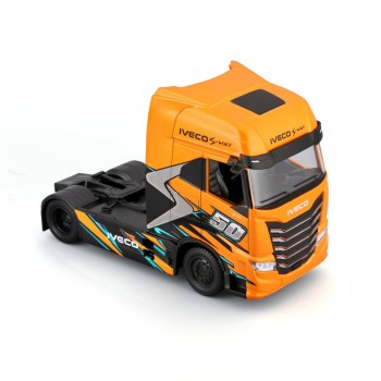 Lampa - Μινιατούρα νταλίκα Iveco S-Way 1:43 σε πορτοκαλί/μαύρο χρώμα Burago - 1 τεμ. (L.BU32208)