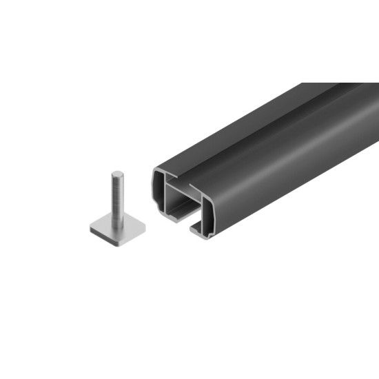 ΜΠΑΡΕΣ ΟΡΟΦΗΣ HELIO BLACK (L) 127 cm ΑΛΟΥΜΙΝΙΟΥ ΜΑΥΡΗ ΜΕ ΚΛΕΙΔΑΡΙΕΣ (STANDARD RAILING) NORDRIVE - 2 TEM. Μπάρες Αλουμινίου