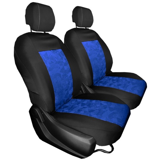 ΗΜΙΚΑΛΥΜΜΑΤΑ ΜΠΡΟΣΤΑ ΚΑΘΙΣΜΑΤΩΝ ΜΑΥΡΟ/ΜΠΛΕ ΜΟΤΙΒΟ (VELCRO ΣΤΑ ΠΡΟΣΚΕΦΑΛΑ) - 2 ΤΕΜ. Μπροστινά Καλύμματα