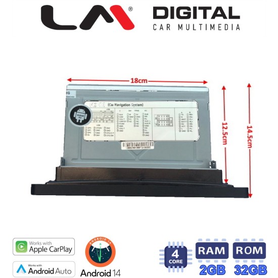 LM Digital - LM N4909Q GPS Οθόνη universal tablet style Multimedia Αυτοκινήτου 9inch (CarPlay/AndroidAuto/BT/GPS/WIFI)