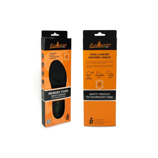 Ανατομικοί Πάτοι Memory Foam από την Euroroutier σε μέγεθος EU42/UK8 σε Μαύρο  Χρώμα για Παπούτσια Ασφαλείας και Εργασίας Παπούτσια Εργασίας