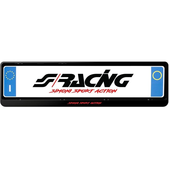 ΠΛΑΙΣΙΟ ΠΙΝΑΚΙΔΑΣ ΜΑΥΡΟ 53,5x14cm SIMONI RACING - 1 TEM Πινακίδες και Σήμανση
