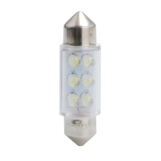 ΛΑΜΠΑΚΙΑ ΠΛΑΦΟΝΙΕΡΑΣ C5W/C10W 12V 0,37W SV8,5 36mm LED 6xFlux 3mm ΠΡΑΣΙΝΟ   M-TECH - 1 ΤΕΜ. Πλαφονιέρας