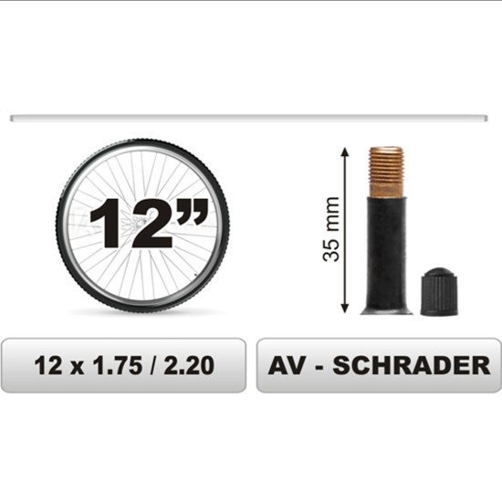 ΣΑΜΠΡΕΛΑ ΠΟΔΗΛΑΤΟΥ 12χ1.75/2.20 ΜΕΓΑΛΗ ΒΑΛΒΙΔΑ (35mm) Σαμπρέλες
