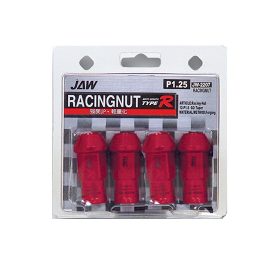 ΠΑΞΙΜΑΔΙΑ JAPAN RACING 12x1.50 50mm JAW TYPE-R ΑΛΟΥΜΙΝΙΟΥ ΚΟΚΚΙΝΑ -  4 ΤΕΜ. Σφαιρικά