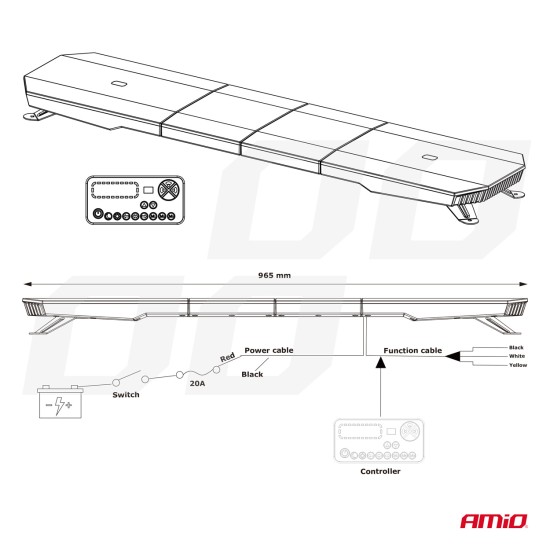 ΣΤΡΟΜΠΟ ΜΠΑΡΑ 12/24V 156xSMD LED 46'' 51 ΧΡΗΣΕΩΝ ΜΕ ΦΙΣ ΑΝΑΠΤΗΡΑ ΒΙΔΩΤΗ 1168x280X82mm​ ΑMiO - 1 TEM. Στρόμπο (Strobe)