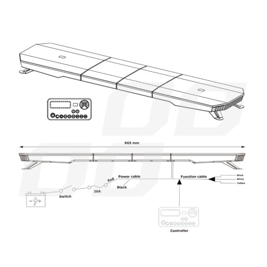 ΣΤΡΟΜΠΟ ΜΠΑΡΑ 12/24V 180xSMD LED 54'' 51 ΧΡΗΣΕΩΝ ΜΕ ΦΙΣ ΑΝΑΠΤΗΡΑ ΒΙΔΩΤΗ 1372x280X82mm​ ΑMiO - 1 TEM. Στρόμπο (Strobe)
