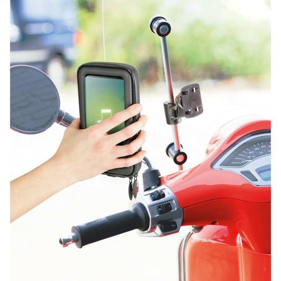 ΒΑΣΗ ΣΤΗΡΙΞΗΣ ΚΙΝΗΤΟΥ SMART SCOOTER CASE 165x90mm ( ΜΕ ΣΤΗΡΙΞΗ ΣΤΟ ΚΑΘΡΕΠΤΗ Η ΣΕ ΜΠΑΡΑ 9-14mm) 