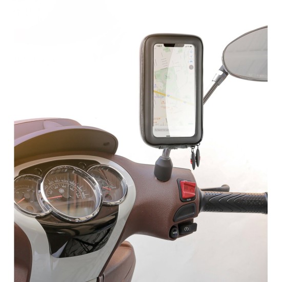 ΒΑΣΗ ΣΤΗΡΙΞΗΣ ΚΙΝΗΤΟΥ SMART SCOOTER CASE 165x90mm ( ΜΕ ΣΤΗΡΙΞΗ ΣΤΟ ΚΑΘΡΕΠΤΗ Η ΣΕ ΜΠΑΡΑ 9-14mm) 