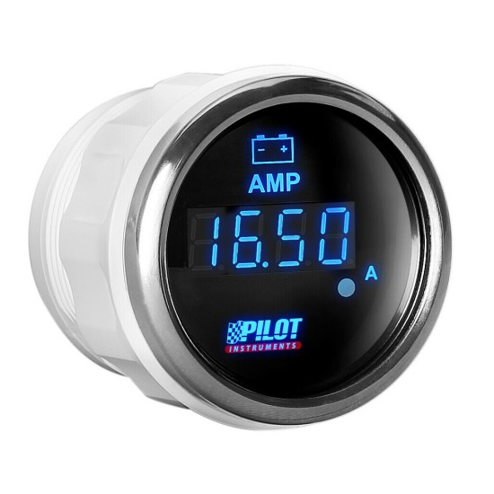 ΑΜΠΕΡΟΜΕΤΡΟ ΨΗΦΙΑΚΟ ΜΑΥΡΟ ΜΕ ΛΕΥΚΟ ΦΩΣ BLACK DIGITAL SERIES 9-32V 52mm Αμπερόμετρα