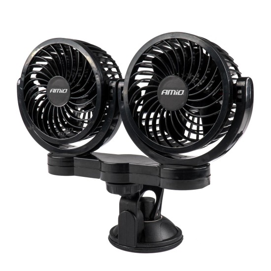 ΑΝΕΜΙΣΤΗΡΑΣ ΔΙΠΛΟΣ 24V 2χ4''(10,8cm) ΜΕ ΦΙΣ ΑΝΑΠΤΗΡΑ 2 ΤΑΧΥΤΗΤΩΝ ΜΕ ΒΕΝΤΟΥΖΑ PRO SERIES AMIO ΑΜΙΟ - 1 ΤΕΜ. Ανεμιστήρες Θερμαντικά