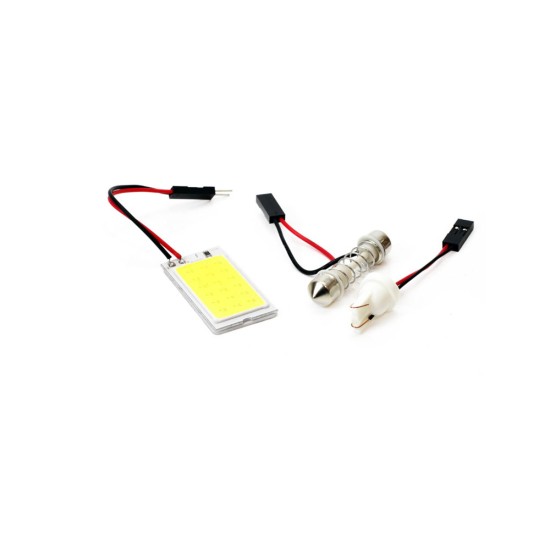 ΔΙΟΔΟΙ LED UNIVERSAL (ΜΕ ΠΛΑΦΟΝΙΕΡΑ COB LED x1 / T10 W5W x1 / C5W x1)  ΑΜΙΟ - 3 ΤΕΜ. Αντιστάσεις CANBUS (Cancelers)