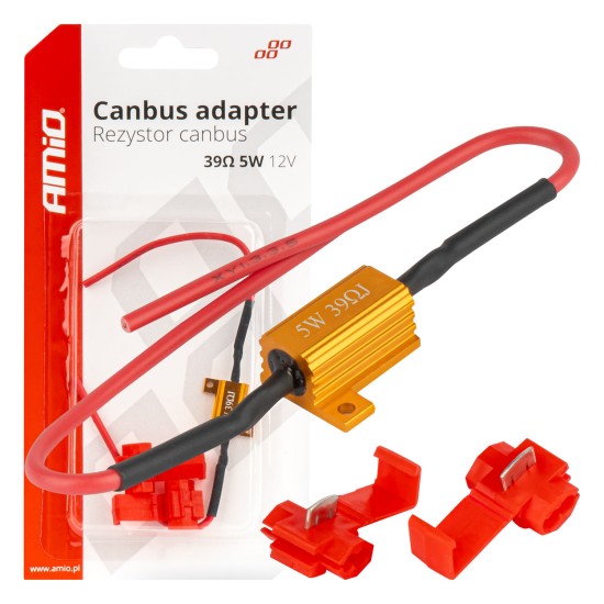 ΑΝΤΙΣΤΑΣΗ CAN-BUS 12V 5W 39Ω (CANCELLER) AMIO - 1 τεμ. Αντιστάσεις CANBUS (Cancelers)