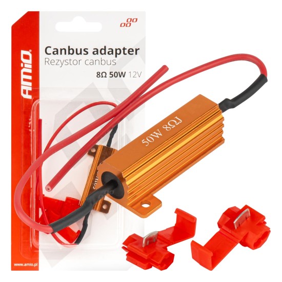 ΑΝΤΙΣΤΑΣΗ CAN-BUS 12V 50W 8Ω (CANCELLER) AMIO - 1 τεμ. Αντιστάσεις CANBUS (Cancelers)
