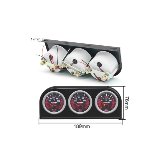 ΒΑΣΗ/ΘΗΚΗ 3 ΟΡΓΑΝΩΝ 52mm ΓΙΑ ΤΗΝ ΘΕΣΗ RADIO-CD 1DIN ΜΗΚΟΥΣ 189mm ΣΕ ΜΑΥΡΟ ΧΡΩΜΑ SIMONI RACING  - 1 τεμ. Αξεσουάρ και Μέρη Οργάνων