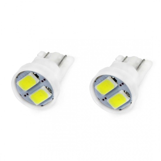 T10 W5W 12V LED 2xSMD5730 ΛΕΥΚΟ AMIO – 2 ΤΕΜ. Χωρίς Κάλυκα
