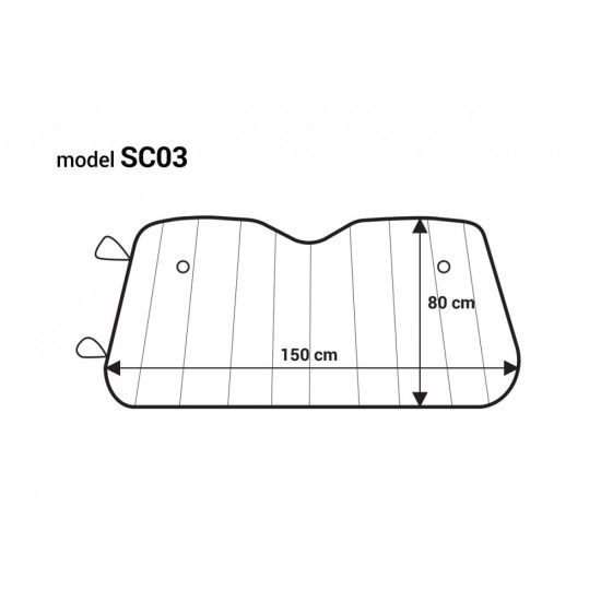 ΗΛΙΟΠΡΟΣΤΑΣΙΑ ΕΣΩΤΕΡΙΚΗ ΑΣΗΜΙ ΜΕ ΒΕΝΤΟΥΖΕΣ 150x800cm AMIO - 1 ΤΕΜ. Ηλιοπροστασίες Παρ Μπριζ