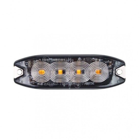 ΣΤΡΟΜΠΟ 12/24V 10x3x0,9cm ΠΟΡΤΟΚΑΛΙ 4LED 12W (4x3W) R65 R10 IP68 AMiO - 1 ΤΕΜ. Στρόμπο (Strobe)