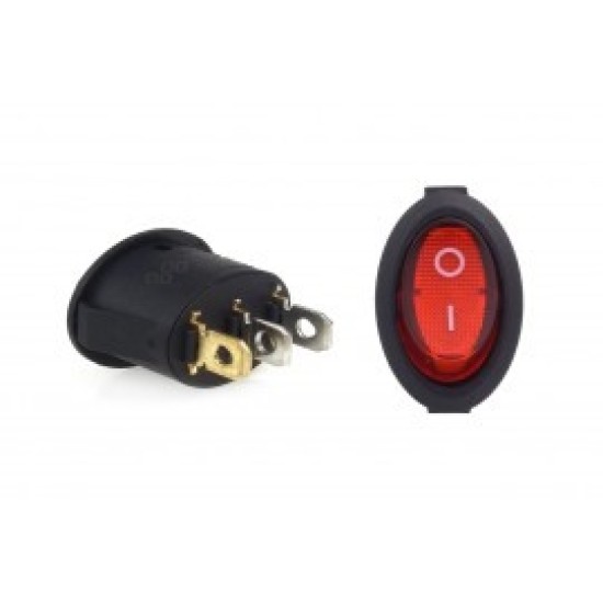 ΔΙΑΚΟΠΤΗΣ ΟΒΑΛ ΜΕ ΚΟΚΚΙΝΟ LED ΑΜΙΟ Διακόπτες Ρελέ