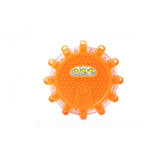 ΦΩΣ ΠΡΟΕΙΔΟΠΟΙΗΤΙΚΟ ΣΤΡΟΓΓΥΛΟ LED ΜΠΑΤΑΡΙΑΣ 12SMD+3SMD ΜΕ ΦΑΚΟ Διάφορα Φώτα