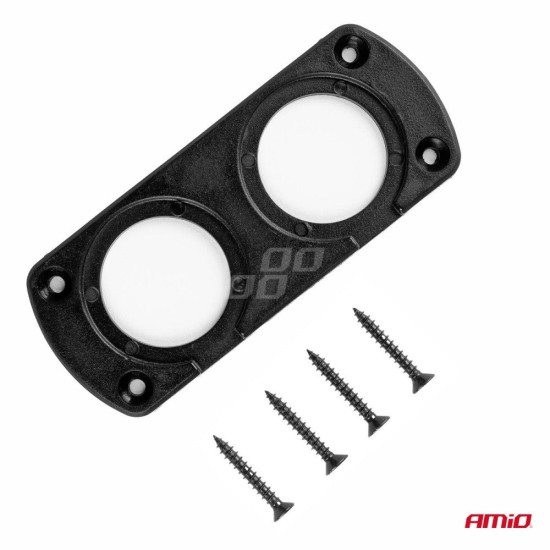 ΠΑΝΕΛ ΔΙΠΛΟ ΓΙΑ ΠΡΙΖΕΣ ΜΑΥΡΟ MOD-13 105x43x4,5 mm ΔΙΑΜΕΤΡΟ ΤΡΥΠΑΣ: 3cm AMIO Διάφορες Πριζες και Φις