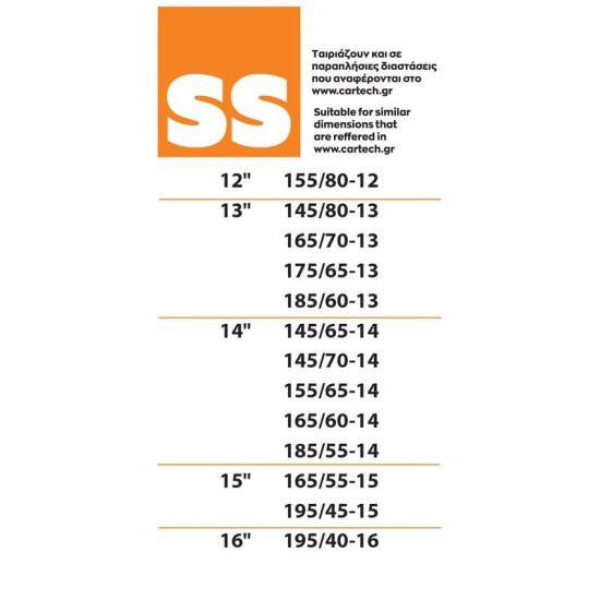 ΑΝΤΙΟΛΙΣΘΗΤΙΚΟ DYNAMIC SAFE BRAKE SS ΜΕ ΟΛΕΣ ΤΙΣ ΕΓΚΡΙΣΕΙΣ Αντιολισθητικές Αλυσίδες με Ιμάντα Cartech Dynamic Safe Brake