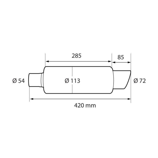 ΚΑΖΑΝΙ ΑΠΟ ΑΝΟΞΕΙΔΩΤΟ ΑΤΣΑΛΙ (201) INOX MU-4 Φ54 ΜΗΚΟΣ: 420mm LAMPA - 1 TEM. Καζάνια
