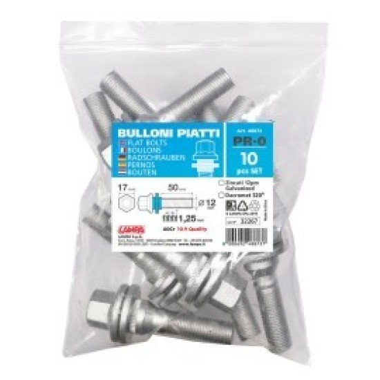 ΜΠΟΥΛΟΝΙΑ ΙΣΙΑ ΜΕ ΡΟΔΕΛΑ PR0 12x1,25 50mm (17) ΣΑΚΟΥΛΑ LAMPA - 10ΤΕΜ. Ισια με Ροδέλα
