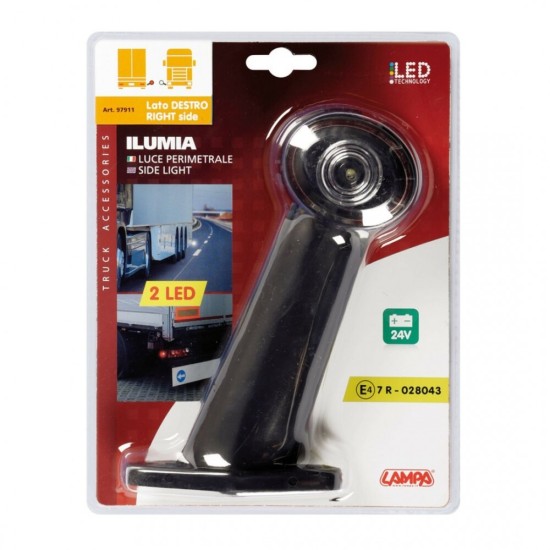 ΦΩΣ ΟΓΚΟΥ ΦΟΡΤΗΓΟΥ ΔΙΠΛΗΣ ΟΨΗΣ  ΜΕ 2 LED 24V ΓΙΑ ΔΕΞΙΑ ΠΛΕΥΡΑ ΛΕΥΚΟ/ΚΟΚΚΙΝΟ ΜΕ ΣΤΑΘΕΡΟ ΒΡΑΧΙΟΝΑ 60 ΜΟΙΡΩΝ ILUMIA UNIVERSAL -1ΤΕΜ. Φώτα Ογκου