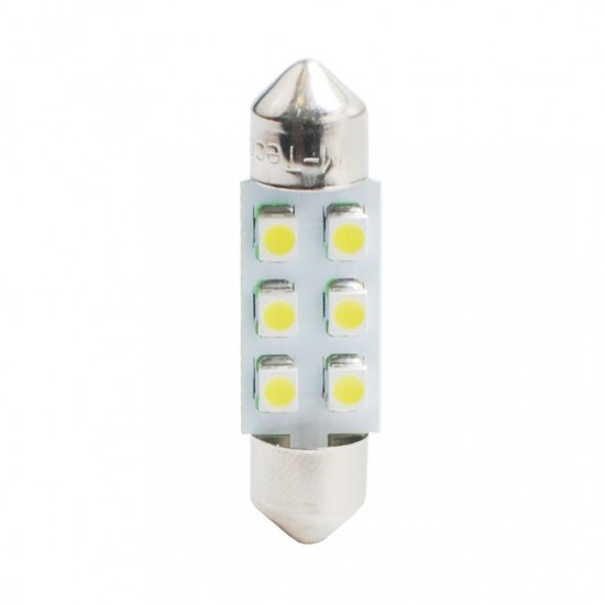 ΛΑΜΠΑΚΙΑ ΠΛΑΦΟΝΙΕΡΑΣ C5W/C10W 12V 0,48W SV8,5 36mm LED 6xSMD3528 ΚΙΤΡΙΝΟ BLISTER 2ΤΕΜ. M-TECH Πλαφονιέρας