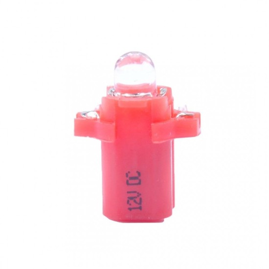 BAX 12V B8,3d 0,2W LED 1xFLUX 5mm ΚΟΚΚΙΝΟ BLISTER M-TECH - 2 ΤΕΜ. Χωρίς Κάλυκα