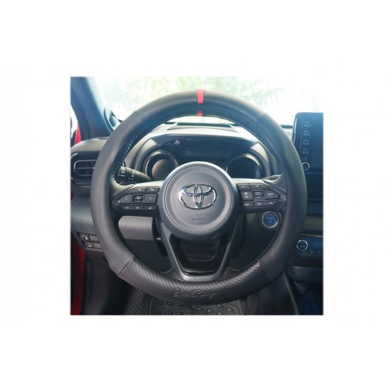 ΚΑΛΥΜΜΑ ΤΙΜΟΝΙΟΥ RACE CARBON LOOK  ΜΑΥΡΟ/CARBON/ΔΑΚΤΥΛΙΔΙ ΚΟΚΚΙΝΟ ΟΙΚΟΛΟΓΙΚΟ ΔΕΡΜΑ 37-39cm SIMONI RACING - 1 TEM. Καλύμματα Τιμονιού