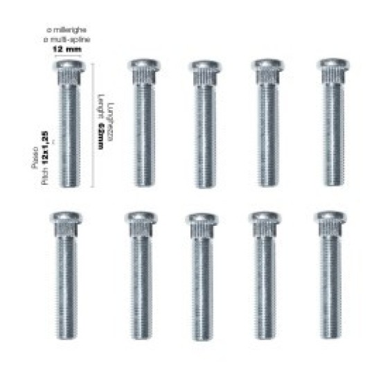 ΜΠΟΥΖΟΝΙΑ 12x1.25 62mm 10ΤΕΜ. Μπουζόνια