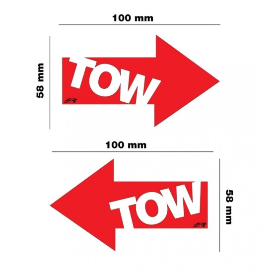 ΑΥΤΟΚΟΛΛΗΤΟ TOW ΚΟΚΚΙΝΟ 100x58mm SIMONI RACING - 2 ΤΕΜ. Αυτοκόλλητα Προφίλ