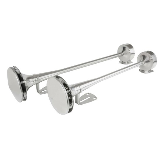 ΚΟΡΝΑ ΔΙΠΛΗ ΠΝΕΥΜΑΤΙΚΗ 118dB 24V  58+64cm ΜΕ ΒΑΣΕΙΣ ΣΤΗΡΙΞΗΣ Κόρνες