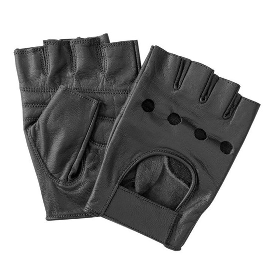 ΓΑΝΤΙΑ ΟΔΗΓΟΥ ΔΕΡΜΑΤΙΝΑ ΜΑΥΡΑ ΜΙΣΑ (XL) VINTAGE GLOVES Γάντια Μηχανής