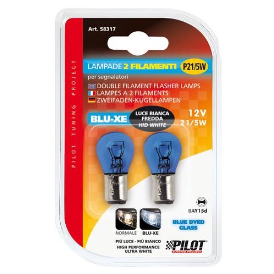 P21/5W 12V BAY15d ΔΙΠΟΛΙΚΟ BLU-XE  BLISTER - 2ΤΕΜ. Λαμπάκια