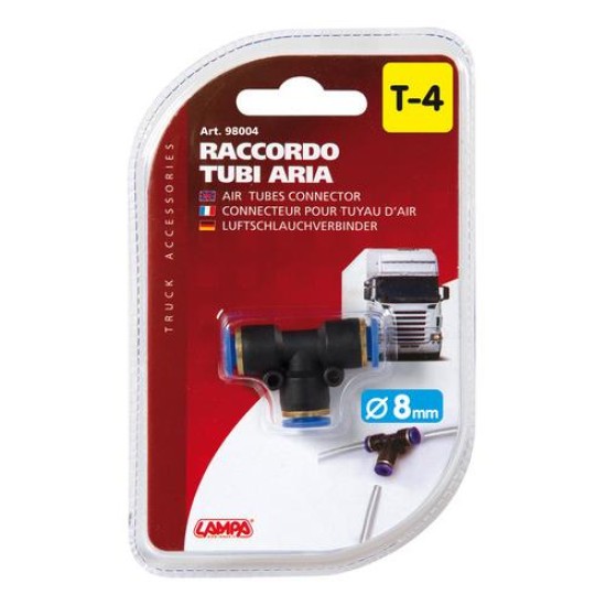 ΣΥΝΔΕΣΜΟΣ ΑΕΡΑ T-4 Τριπλός 8mm 13bar kg/cm Εργαλεία Πίεσης Αέρα